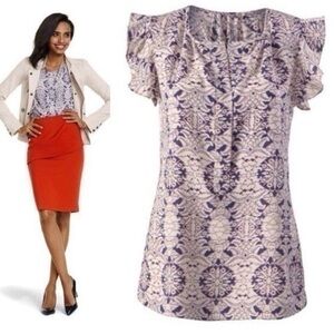 CAbi Stevie Flutter Sleeve Blouse